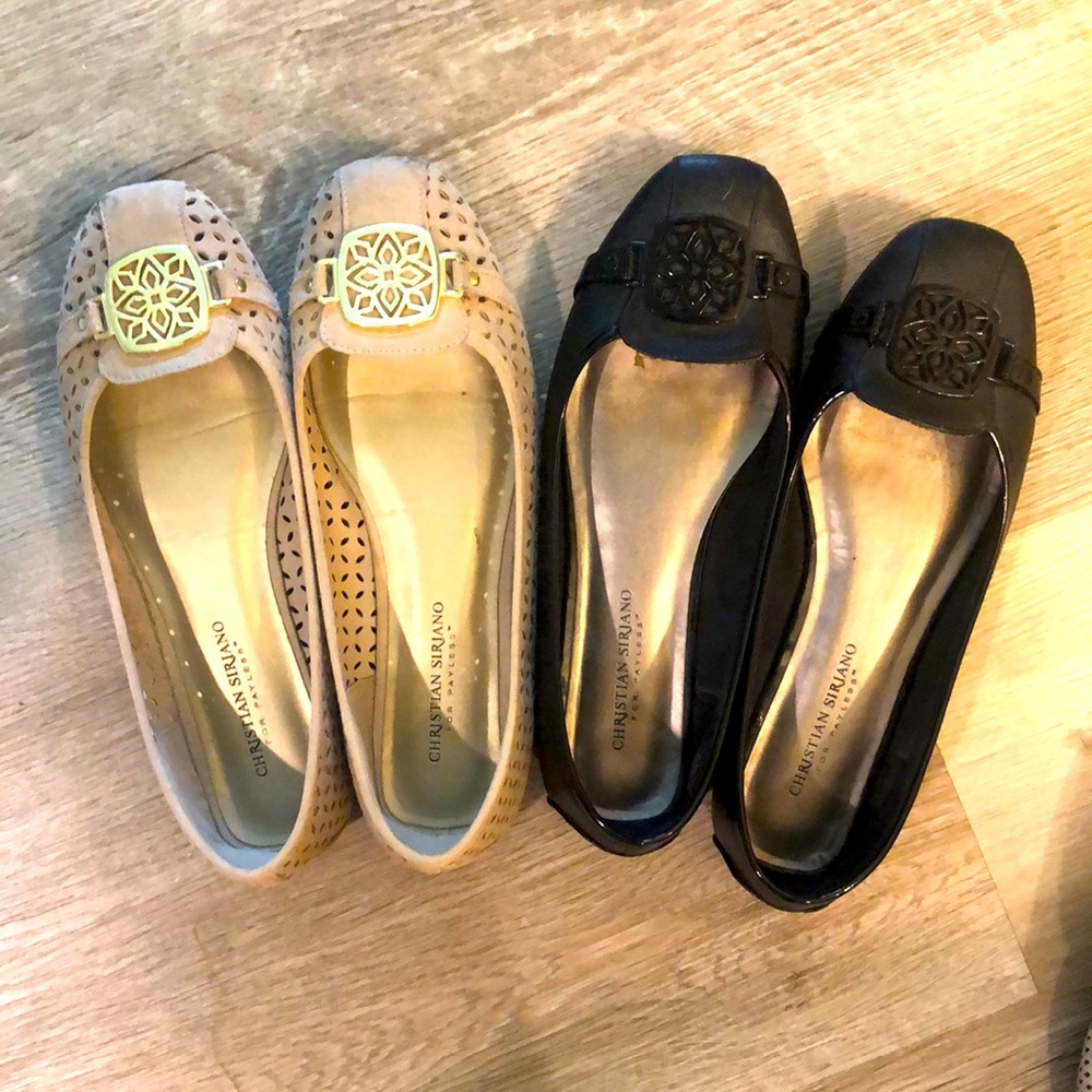 Christian Siriano Flats (2 Pair) Black & Nude